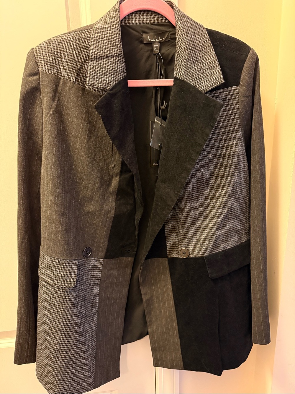 Women’s Patchwork Black & Gray Blazer